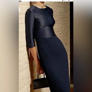 STYLEWE Navy Blue Off the Shoulder Sheath Dress